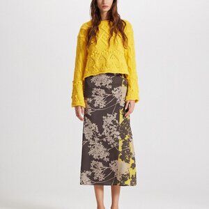 THEO The Label Hydra Maxi Skirt in Wheat/Gold